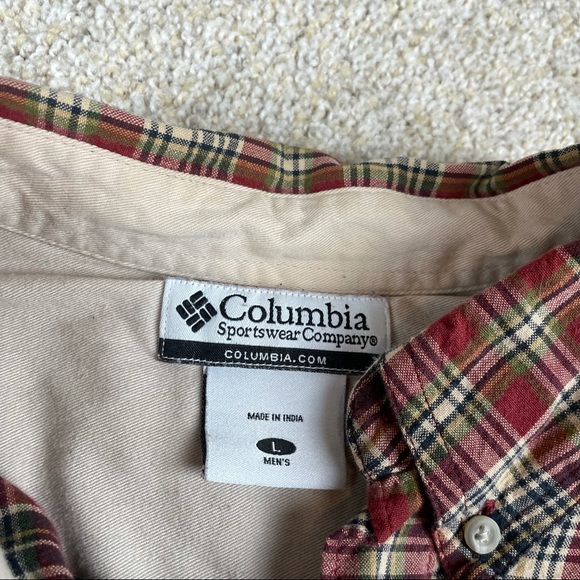 Columbia fall autumn red casual button down shirt - Picture 3 of 5